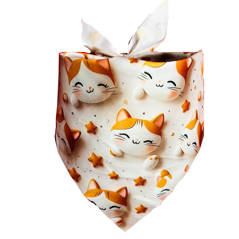Cabeza de gato amarilla 3D