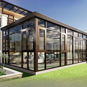 أحدث تصميم لمنزل الحديقة الزجاجي الجاهز للسطح غرفة شمسية مع غرف شمسية جاهزة الصنع - Product Image 3