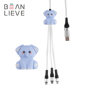 Forma de animal única 6 en 2 60W Cable de carga rápida Teléfono móvil reutilizable Mutli Entrada dual C a C Cable DE DATOS USB - Product Image 1