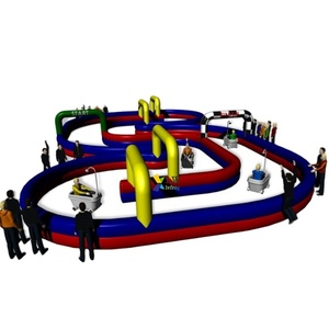 ענק מסלול מירוץ מתנפח קשת מתנפח ללכת kart מירוץ מסלול לילדים