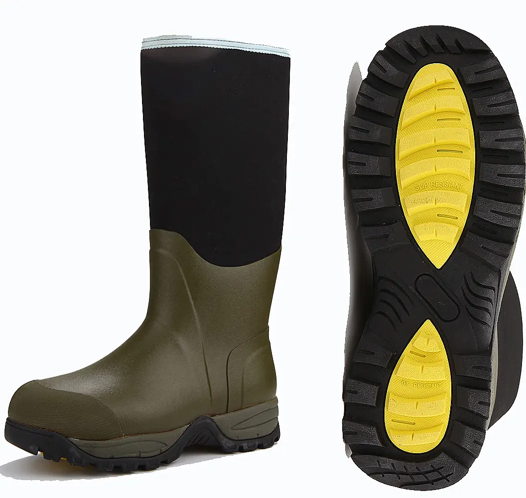 Fishing Hunting Boots Men's Black Snake Snakeproof Rain Rubber Knee High Neoprene for Men Waterproof EVA Adult Cotton Fabric