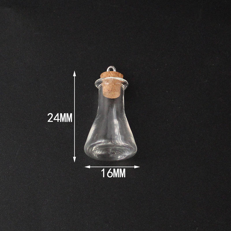 Flat bottomed flask shape+cork+hook