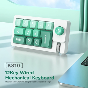 Mini Teclado mecánico K810, teclado con cable, 12 teclas, definición Macro, teclado personalizado, teclados numéricos RGB