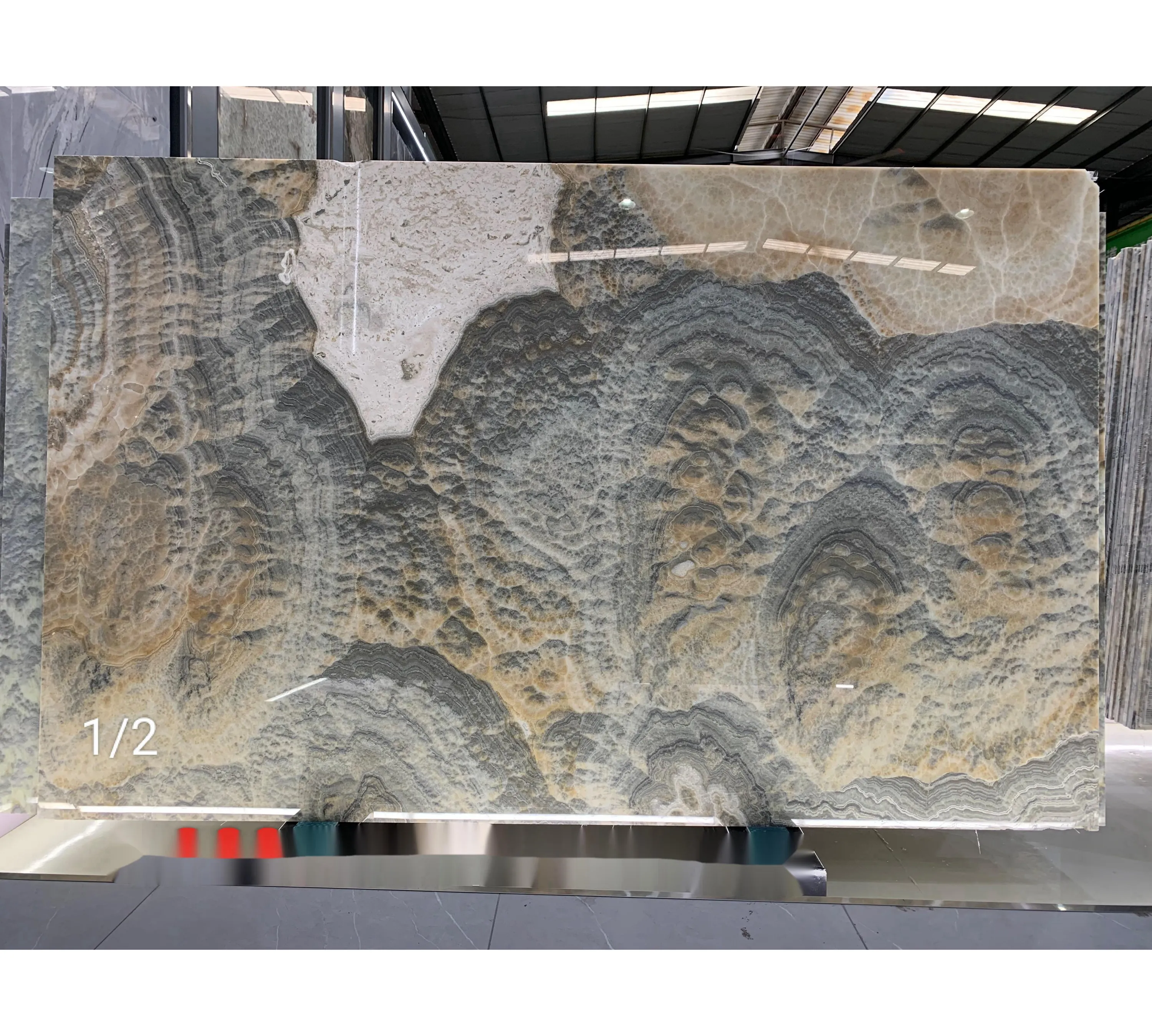 SHIHUI Wholesale High Quality Natural Stone Backlit Grey Onyx Translucent Stone Slab For Villa Decor Grey Onyx Floor Tile