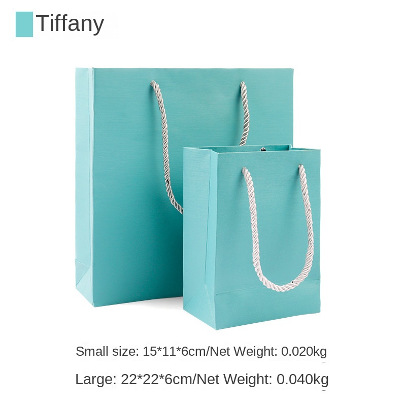 Bolsa de papel cepillado-azul Tiffany/tamaño pequeño-11*16*5cm