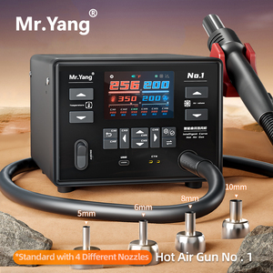 YCS NO.1 Intelligent Soldering Station curve Hot Air Gun with 4 Nozzle For Mobile Phones CPU IC BGA SMT Rework Station Tools set - Product Image 2