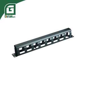GETEKnet Horizontal Plastic 1U Cable Management 19' Wire Management Network <strong>Patch</strong> <strong>Panel</strong> <strong>with</strong> 9-Rings Cover - Product Image 6