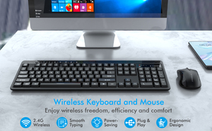 Eyooso Oficina 3 DPI ajustable de Mouse y Teclado 2,4G teclado inalámbrico y ratón Combo para computadora/ordenador portátil/Windows/Mac - Product Image 4