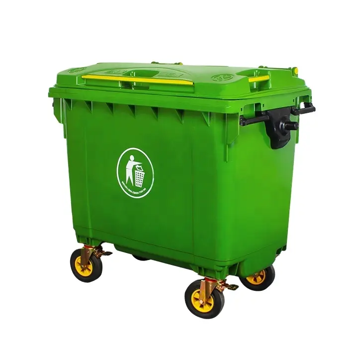 660 Liter Large Outdoor Mobile Trash Can Wheelie Waste Garbage Bin Plastic Dustbin