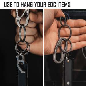 Edcサイドプッシュデザインのチタンキーリングプロテクトネイルグループキークイックリリースチタンキーチェーンキーリングホルダースプリットリング - Product Image 2