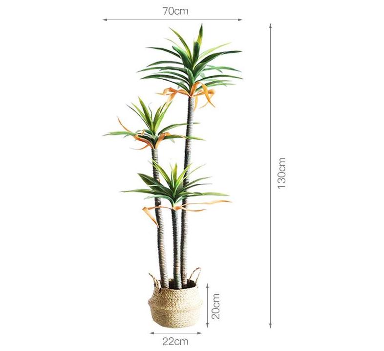 Plante en pot en fer hollandais à trois pôles de 1,3 m + petit panier en herbe marine
