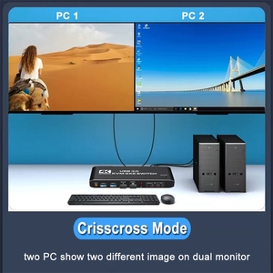 HDMI KVM开关4K 60Hz 2端口双显示器USB 3.0 KVM切换器2进2出USB KVM切换器HDMI带USB 3.0端口 - Product Image 3
