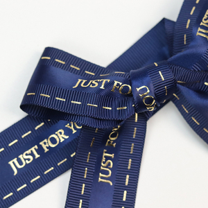 Ribbon <strong>Bow</strong> DIY <strong>Elastic</strong> <strong>Loop</strong> <strong>Custom</strong> Logo Printed Solid Fabric Wine Bottle <strong>Bow</strong> Ribbon Single Face Gift Packing Decoration - Product Image 1