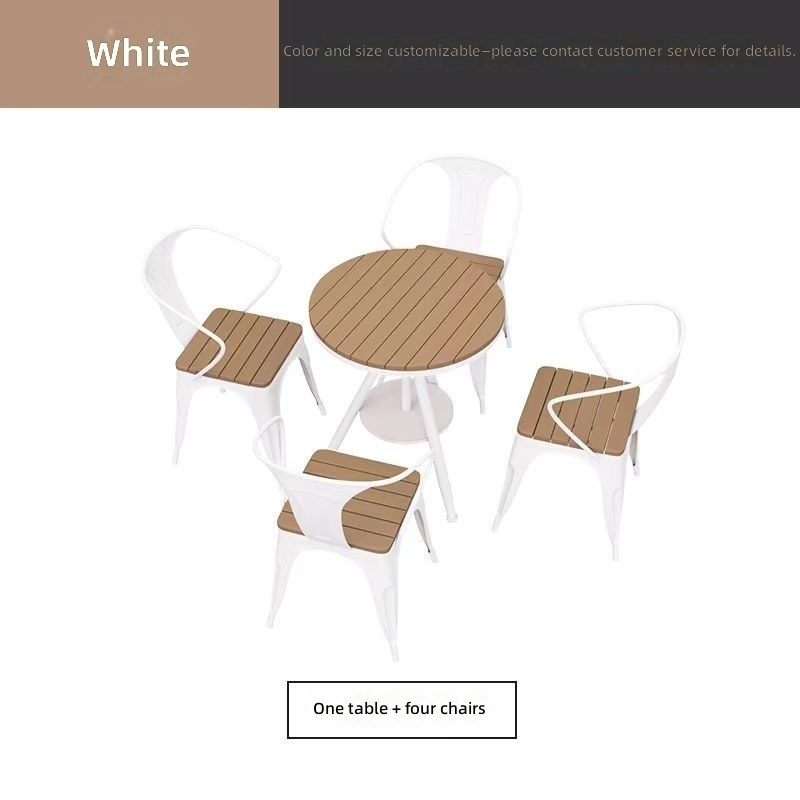 One table and four chairs-white