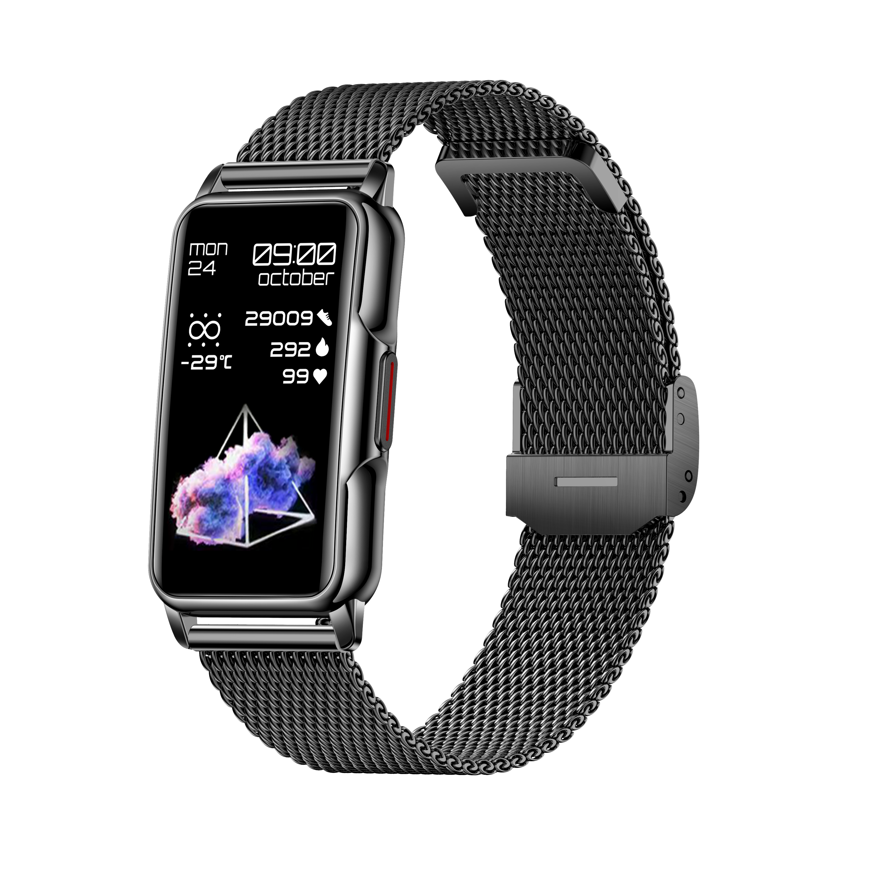 Black - Black Milanese Steel Strap
