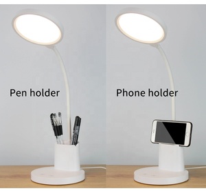 โคมไฟ LED ตั้งโต๊ะแบบคอห่าน10W โคมไฟโต๊ะกลมควบคุมด้วยระบบสัมผัสปรับแขนได้โคมไฟสถาปนิกหรี่แสงได้ - Product Image 4