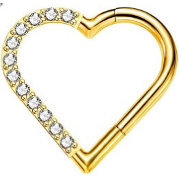 Gold inlaid with zircon