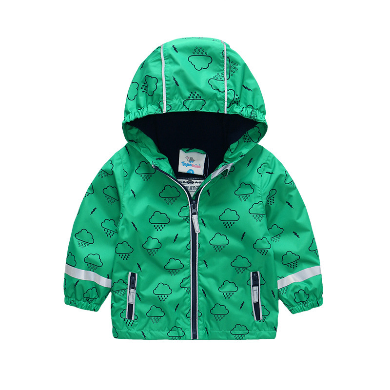 Veste de pluie nuage vert-doublure polaire fine-pr60035