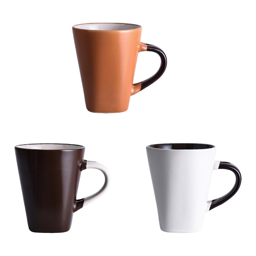 Taza de cerámica minimalista mate en tonos tierra con logo personalizado al por mayor