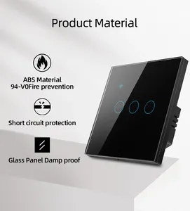 WiFi Touch Wand schalter 220V Smart Light Schalter ohne neutrale Tuya App Sprach fernbedienung Timer Für Alexa Google Home
