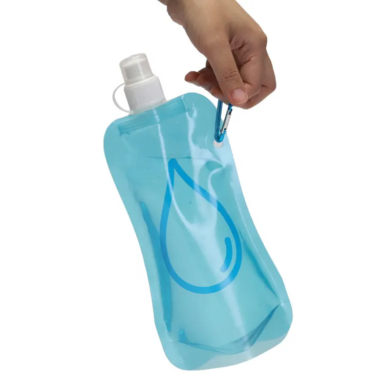 Ready to Ship BPA-Free 500ml Plastic Collapsible Spout Water Pouch Kids Folding Sport Drink Water Bottle with Stand up Pouch