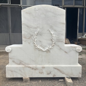 Высококачественный индивидуальный памятник кладбища натуральный белый мрамор ручной работы резьба Европейский Ангел надгробие - Product Image 5