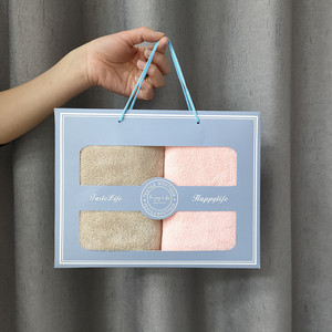 Solid Color Microfiber Face <strong>Towel</strong> 2pcs Bathroom <strong>Towels</strong> Set With Gift Box Soft Absorbent Face <strong>Towel</strong> Bath Set - Product Image 4