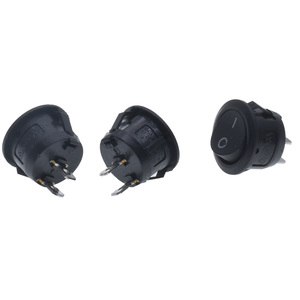 Siyah 20mm yuvarlak güç kontrol anahtarı 6A 1NO1NC kombinasyonu ile 250V açma-kapama Rocker düğmesi anahtarı - Product Image 3