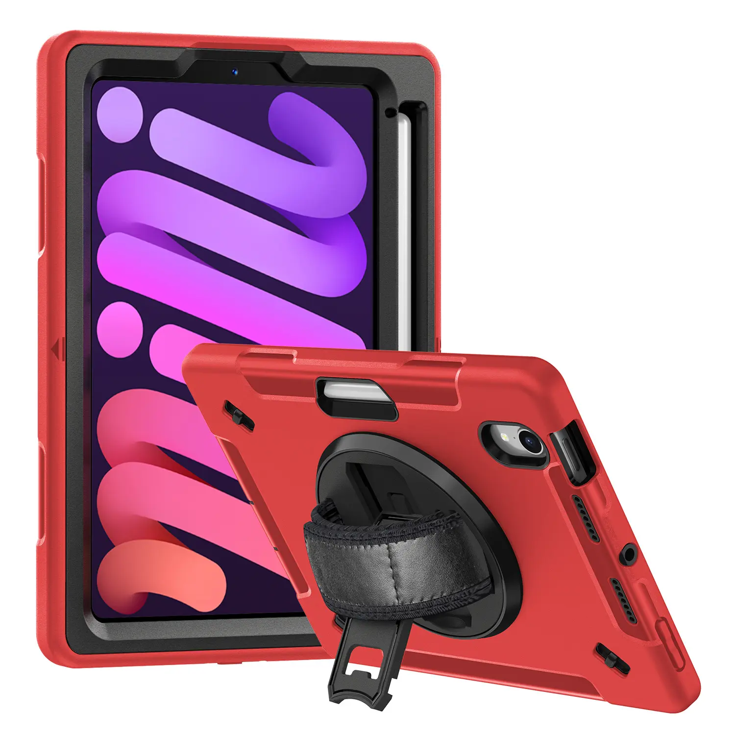 New Silicone Tablet Protective Case With Rotating PC Stand For Ipad Mini 6