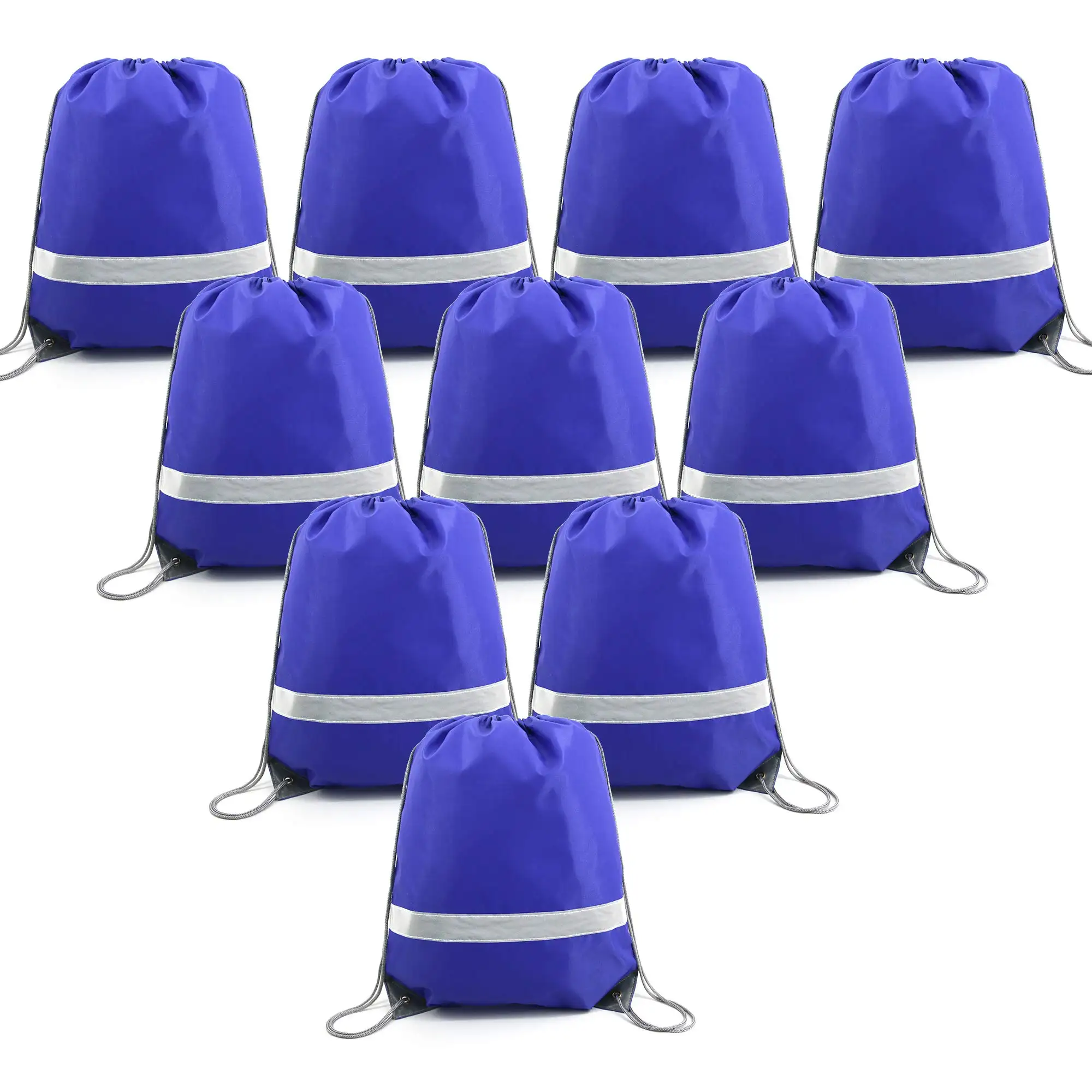 Gelory regalo promocional logotipo personalizado poliéster reflectante cordón mochila bolsas