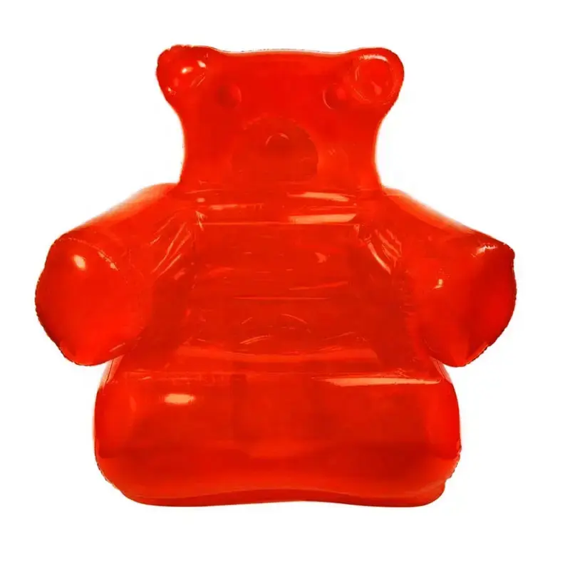 Gummy bear cadeira inflável claro pvc inflável rosa sofá para 1 pessoa