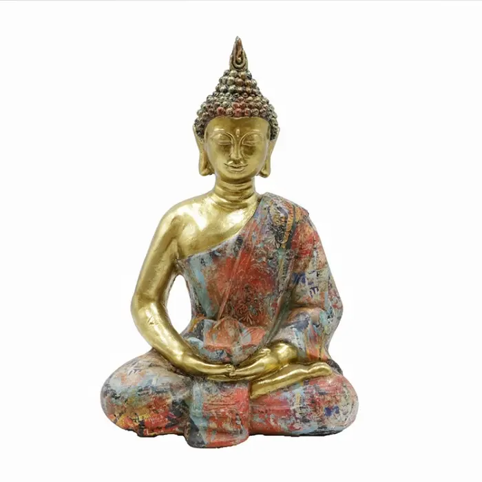 Custom design di trasferimento dell'acqua della resina pittura thai buddha, resina xxl buddha sculture decorazione della casa e decorazione