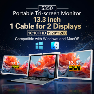13,3-Zoll-Dreifachbild-Computermonitor 3-fach tragbare Doppel bildschirme für Laptops Tri Screen Extender S350 - Product Image 3