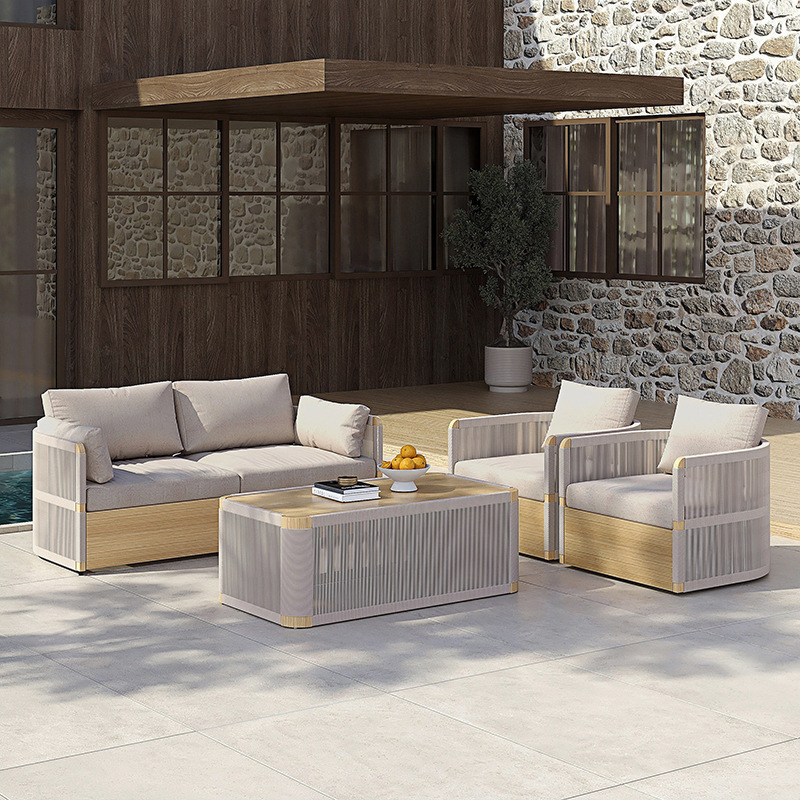 Table basse simple2+double+café-teck importé