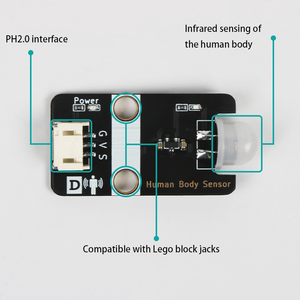 Módulo de sensor de movimiento PIR infrarrojo piroeléctrico Detección de cuerpo humano, interfaz PH2.0, compatible con proyectos Arduino y DIY