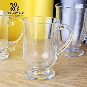 グラスカプチーノ卸売りガラスイリッシュマグ空のガラスティーカップハンドル付きカフェ用