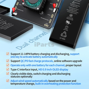 IParts Aixun BC02 pil kalibratör çift kanal iPhone 11 için 14 Pro Max destek pil şarj ve deşarj döngüsü testi - Product Image 3
