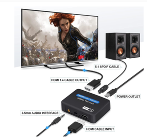 HDMI-compatible Audio Extractor 4K X 2K HDMItoHDMI Optical TOSLINK <strong>SPDIF</strong> + 3.5mm Stereo Extractor Audio Splitter with <strong>Usb</strong> Cable - Product Image 5