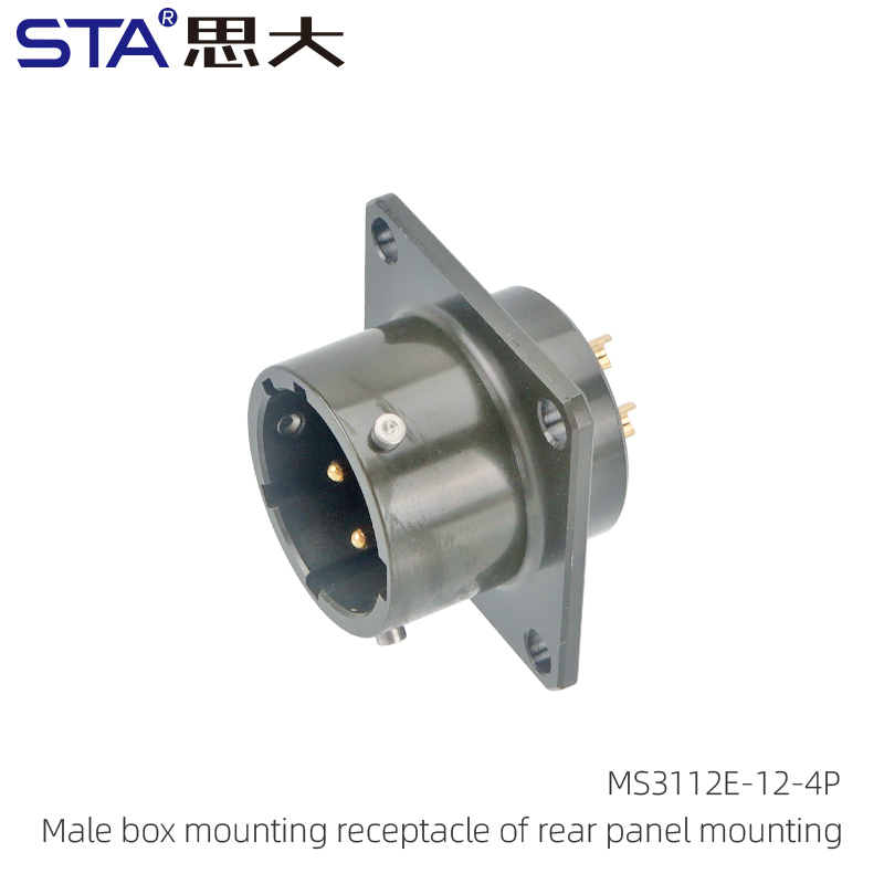 MS3112E-12-4P Receptáculo macho para montaje en caja