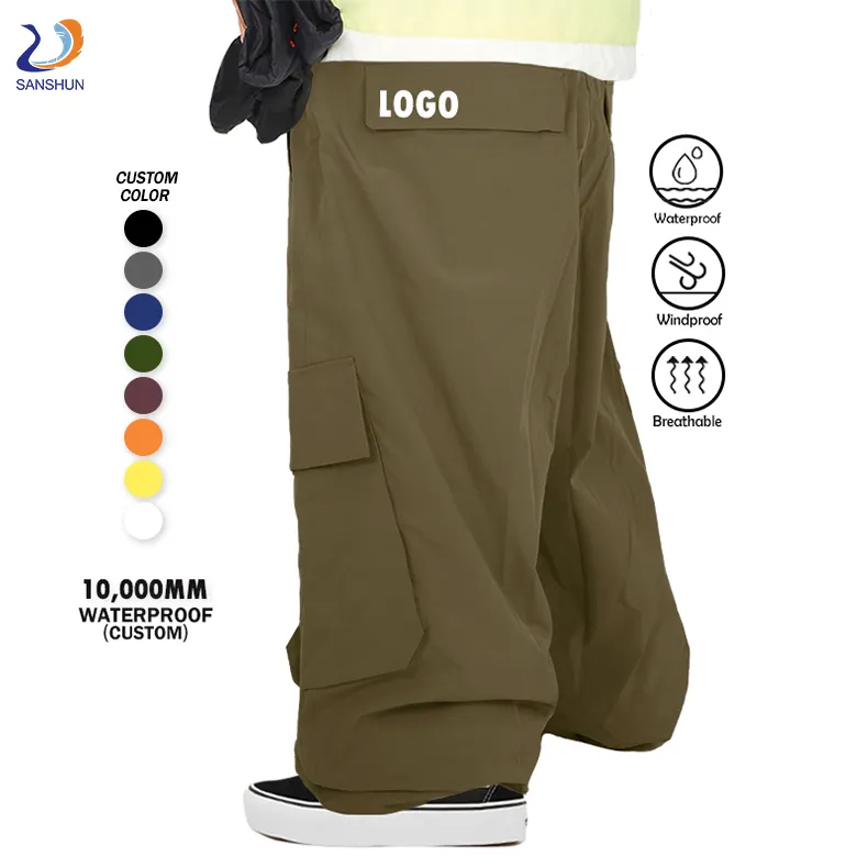 Pantaloni da neve larghi impermeabili pantaloni Oversize stile personalizzato Snowboard Unisex larghi pantaloni da sci da uomo