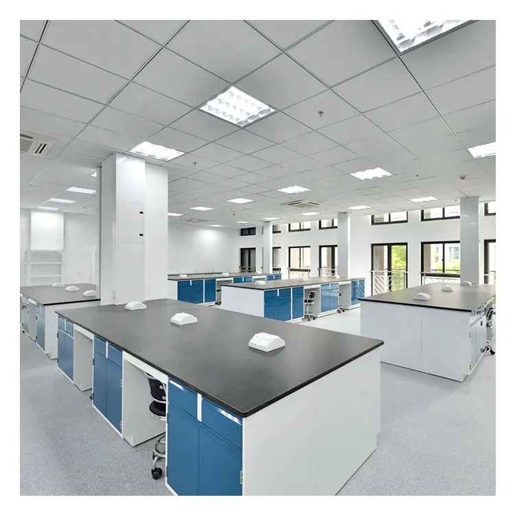 Équipement de laboratoire personnalisé Fabrication de meubles Table de travail de laboratoire en acier Banc de travail de laboratoire