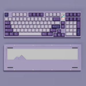 Teclado mecánico QK100 E-lavender con pantalla LCD Bisel personalizable/Insignia con todos los colores múltiples de aluminio CNC - Product Image 1