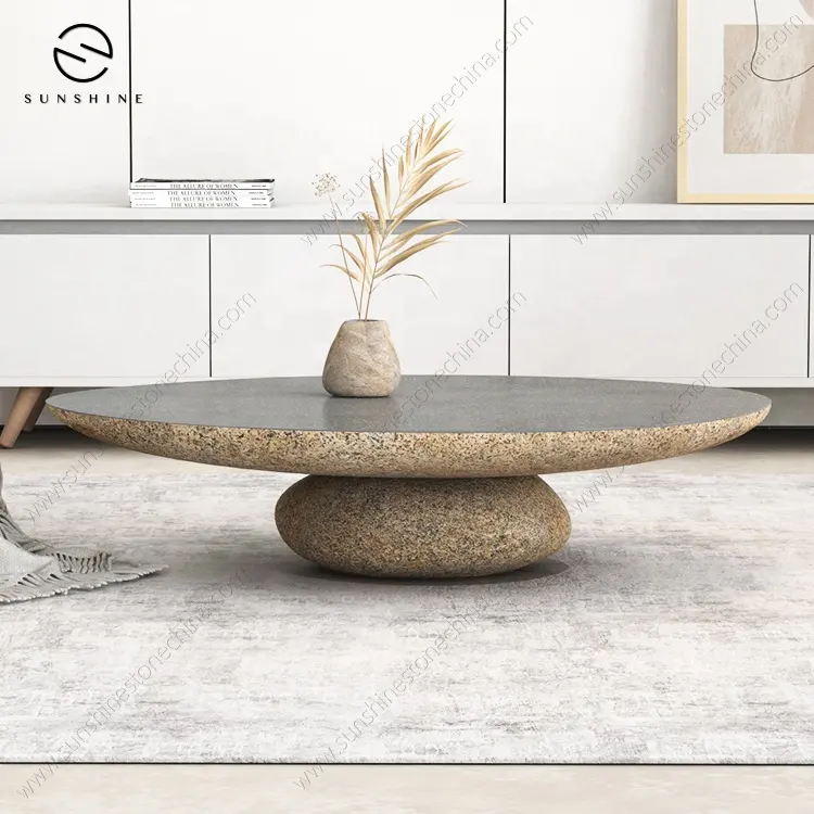 Table basse irrégulière en pierre de granit Mobilier d'intérieur et d'extérieur