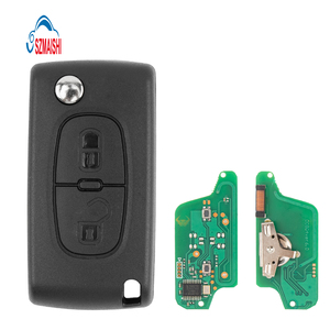 SZMAISHI 2 düğmeler Flip katlanır uzaktan kumanda araba anahtarı sormak için 433MHz ASK çip CE0523 p-eugeot araç anahtarı ile kesilmemiş VA2 bıçak - Product Image 1