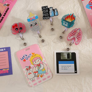 Özel LOGO çok amaçlı geri çekilebilir klip kolay çekme plastik ABS rozeti özel akrilik hemşire aksesuarları anahtarlık adı etiketi - Product Image 5