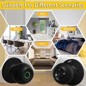 Akıllı ev parmak izi kapı kilit anahtarsız giriş kapı topuzu küresel kilit Tuya App kontrolü ile - Product Image 2