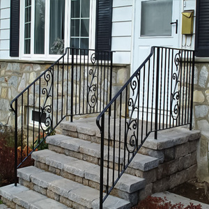 Galvanized Transitional Balustrades Handrails Outdoor Stairs Railing Balcony Wrought Iron <strong>Porch</strong> Metal Railing - Product Image 2