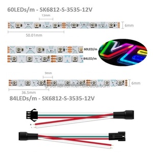 S Shape Pixel <strong>LED</strong> Flex Strip DC12V SK6812 3535 <strong>RGB</strong> Addressable Digital <strong>LED</strong> Strip Light <strong>6mm</strong> 60/84LEDs for DIY Neon Signs LightBox - Product Image 1