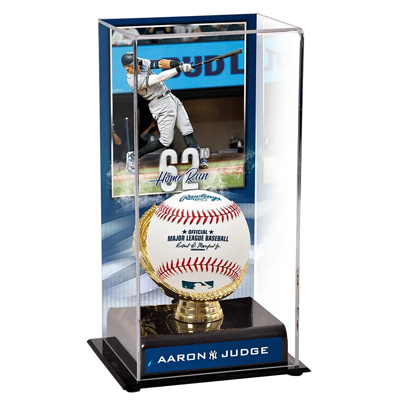 New York yankees 62nd Home Run thăng hoa cao vàng găng tay Hiển thị trường hợp bóng chày hiển thị hộp với hình ảnh