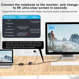 Repetidor de fecha y audio A126 4K 60Hz 8K 30Hz Conmutador KVM Displayport 1,4 USB 2,0 Tipo C 2 Entrada 4 Salida Conmutador KVM